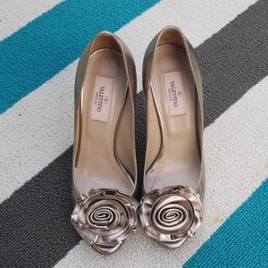 Authentic Valentino Gold Heels